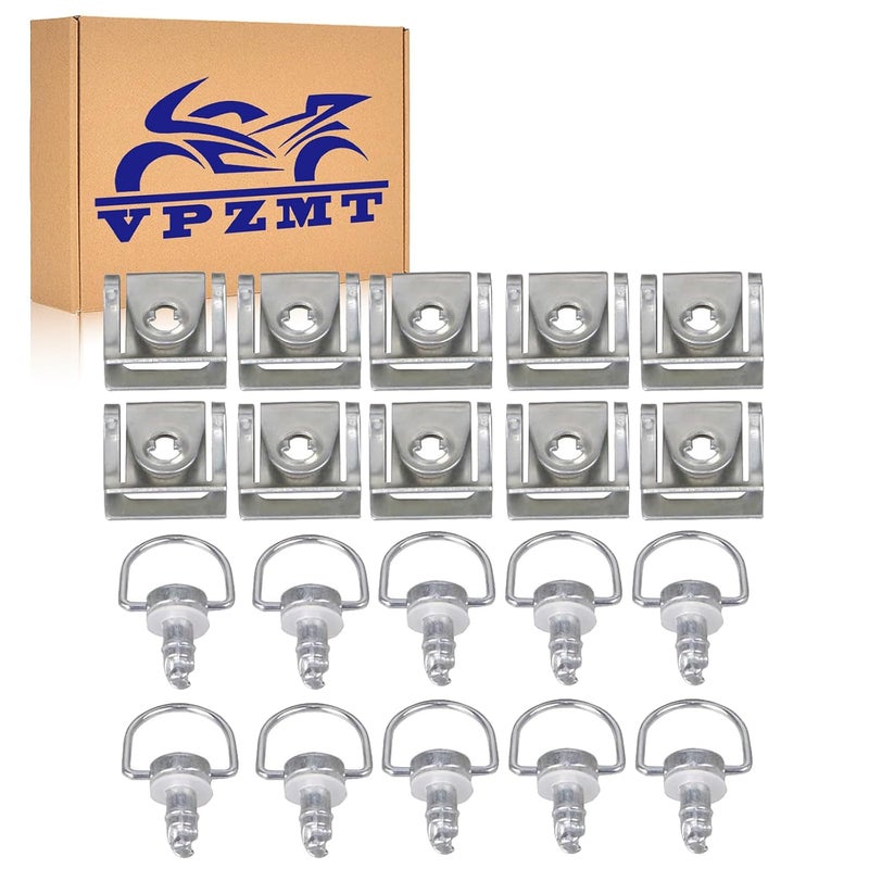 VPZMT Motorcycle 1/4 turn Quick Release Fasteners Fairing Bolts Studs Quarter Turn + Clips Fits for Honda yamaha suzuki kawasaki ducati Aprilia ktm Race Fairings (10) - Image 1